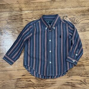 Polo by Ralph Lauren Kids Navy and Red Striped Shirt